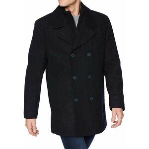 NEW Marc New York Mens Melton Wool Pea Coat medium black
